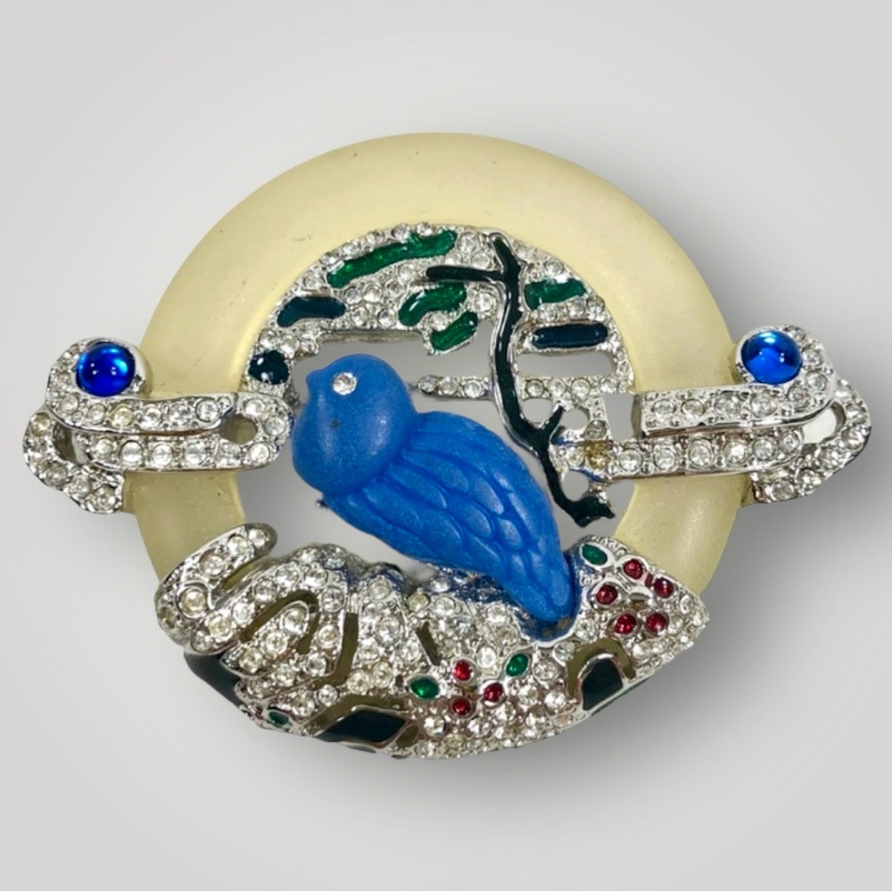 Art Deco 89 Co Bird Brooch Pin Rhinestones RARE Vintage EUC